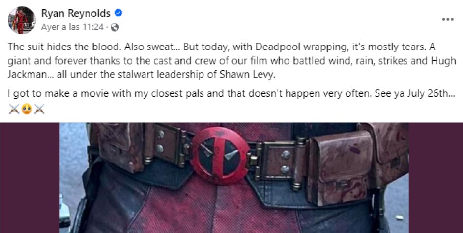 finalizó el rodaje de Deadpool